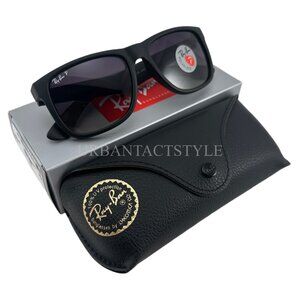 New Ray-Ban RB4165 622/T3 Justin Sunglasses Polarized Gray Lens Black Frame